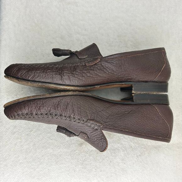 Moreschi Mens Brown Leather Penny Loafer Tassel Made in Italy Slip-on Size 11 - Picture 10 of 13